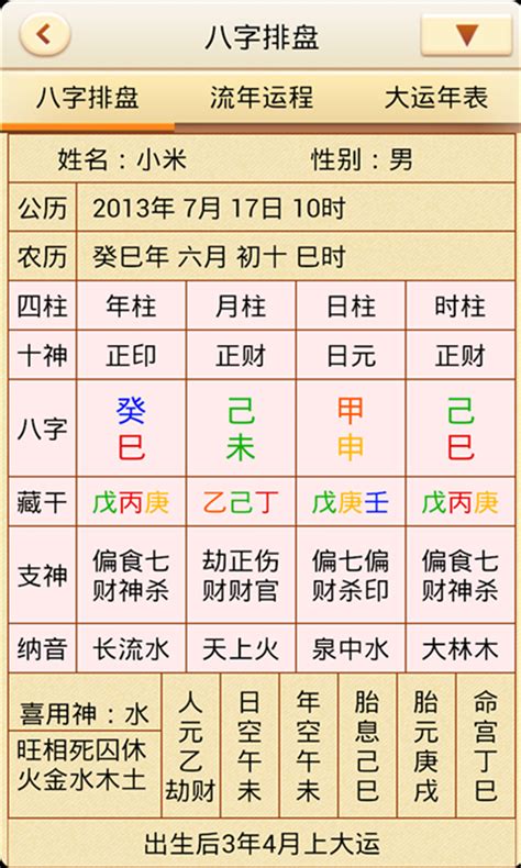 四柱八字排盘|八字排盘